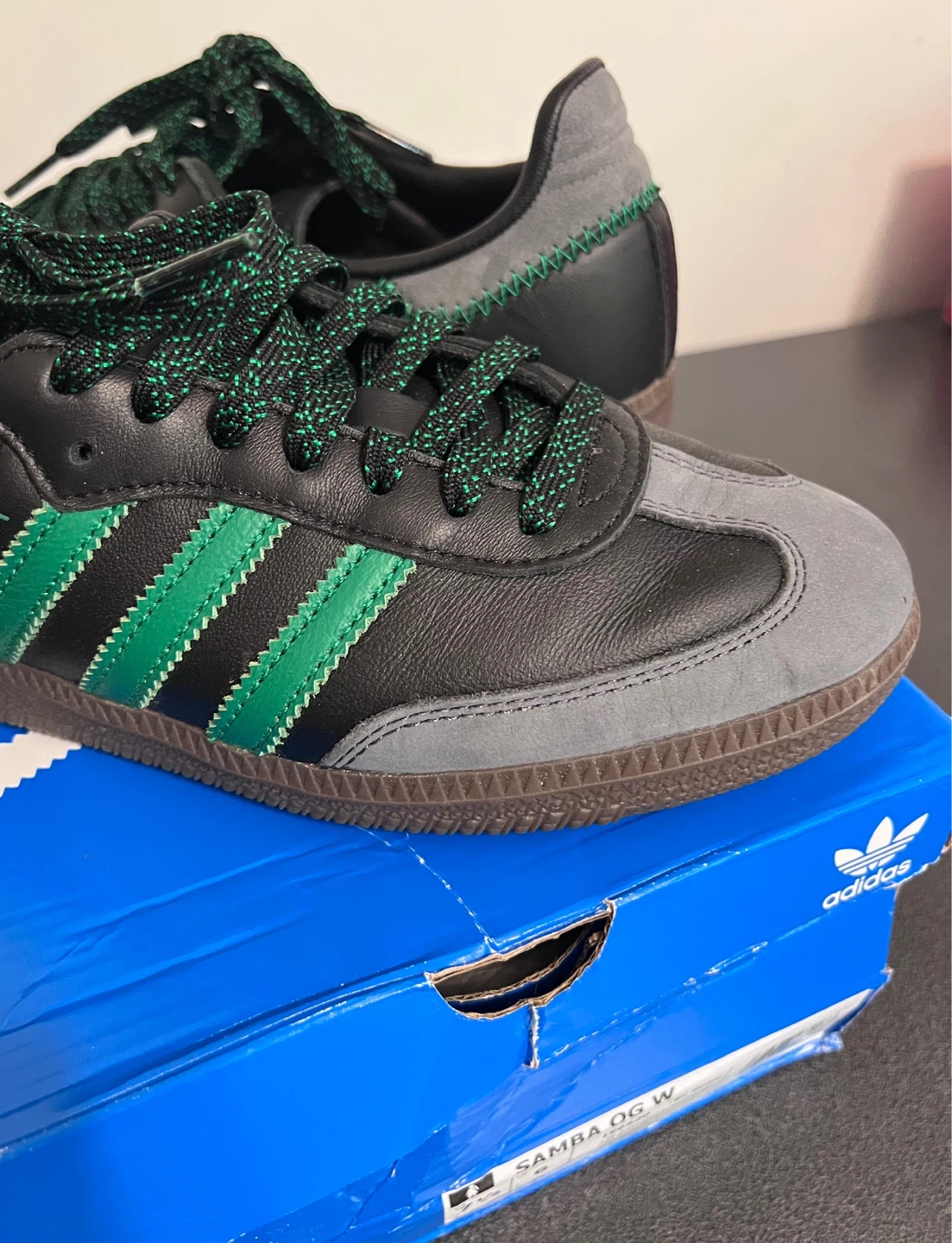 Adidas Samba OG Women’s Sneakers Black Green Size 7.5 - photo 3