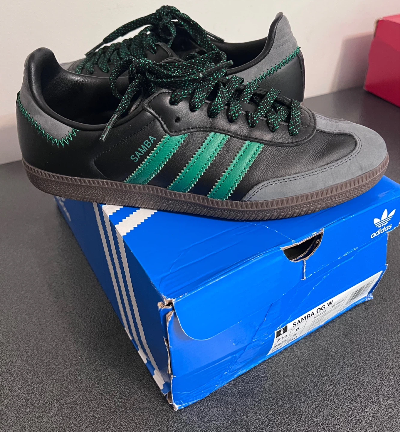 Adidas Samba OG Women’s Sneakers Black Green Size 7.5
