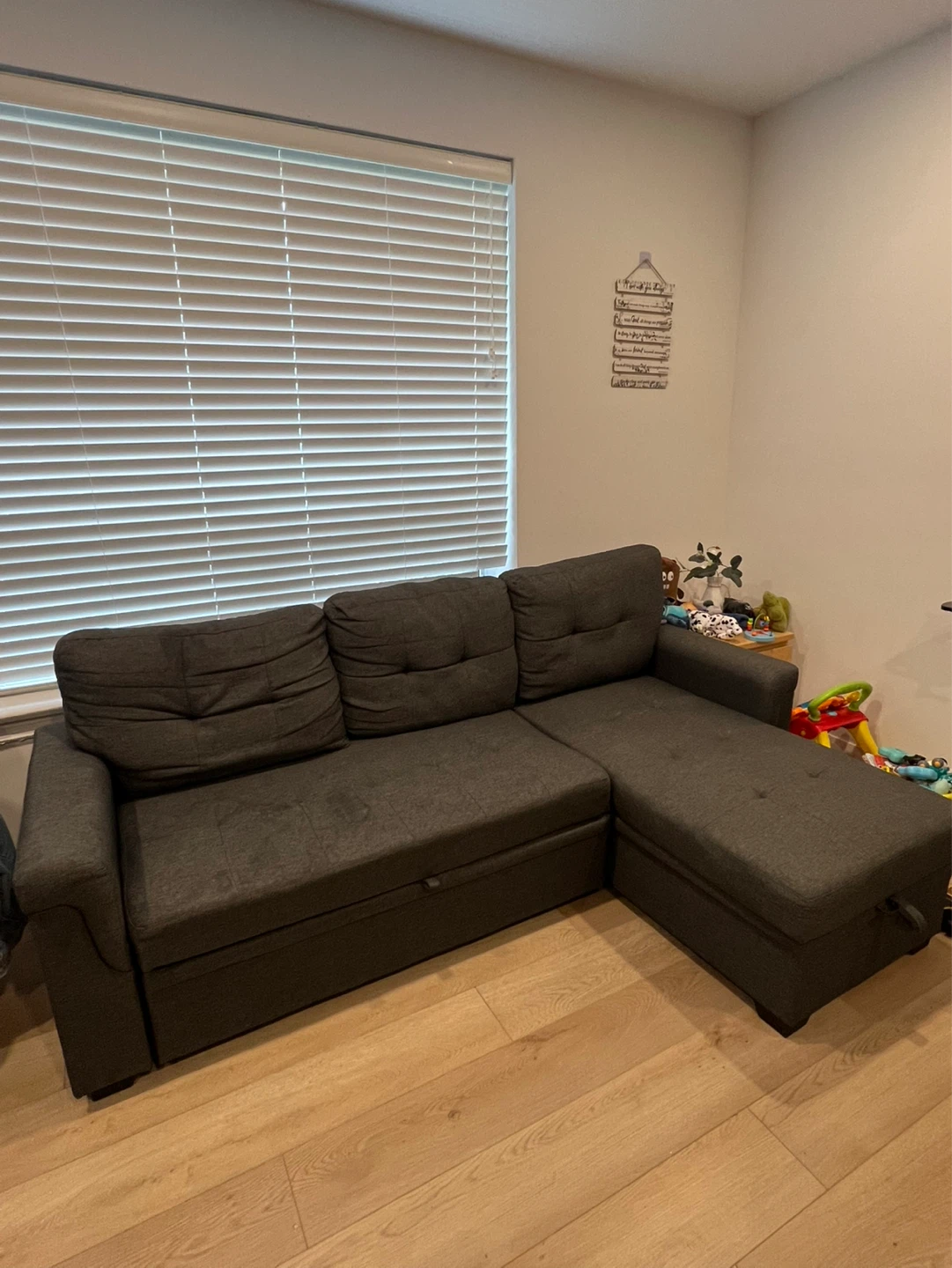 Dark Grey Sectional Sofa with Storage