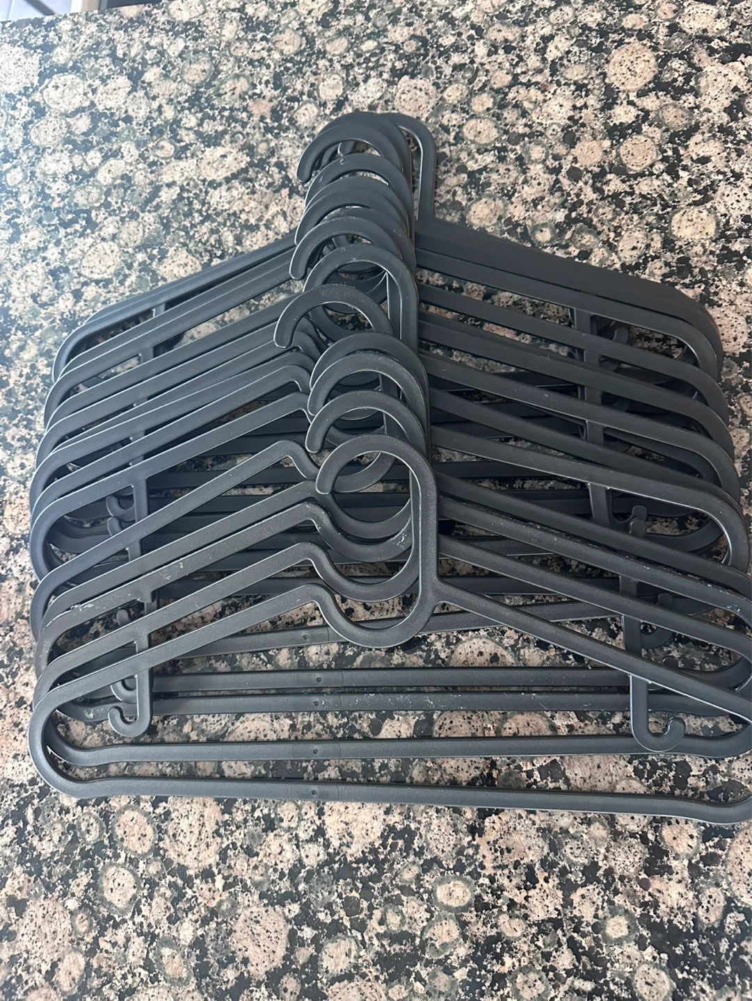 Set of 15 Black Plastic Clothes Hangers