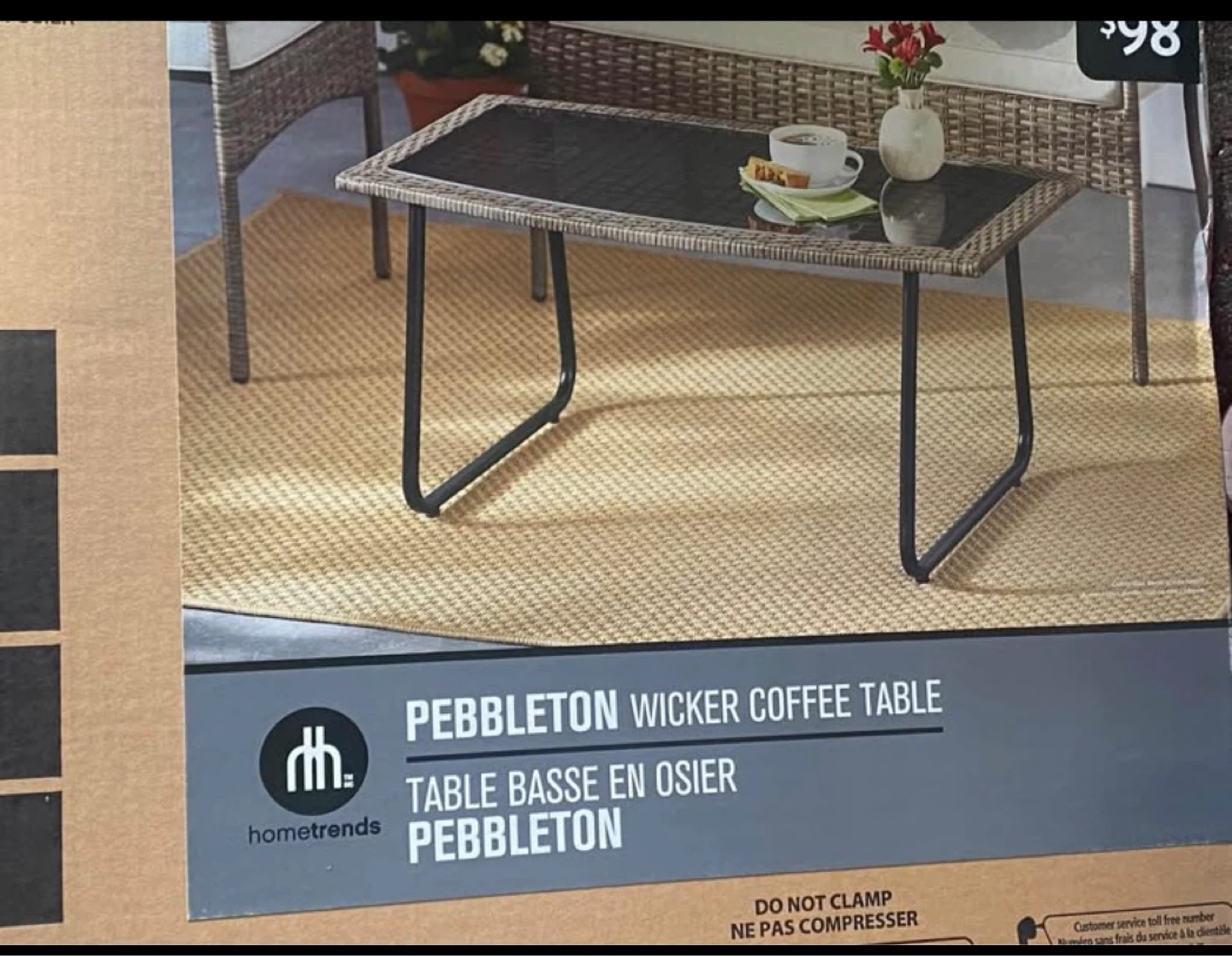 Hometrends Pebbleton Wicker Coffee Table - photo 2