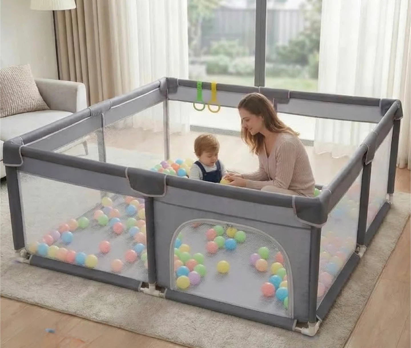Grey Playpen for Babies and Toddlers