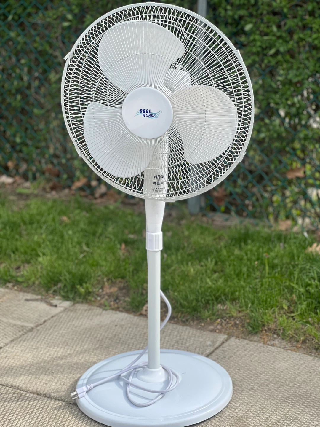 Cool Works White 3 ft Standing Fan