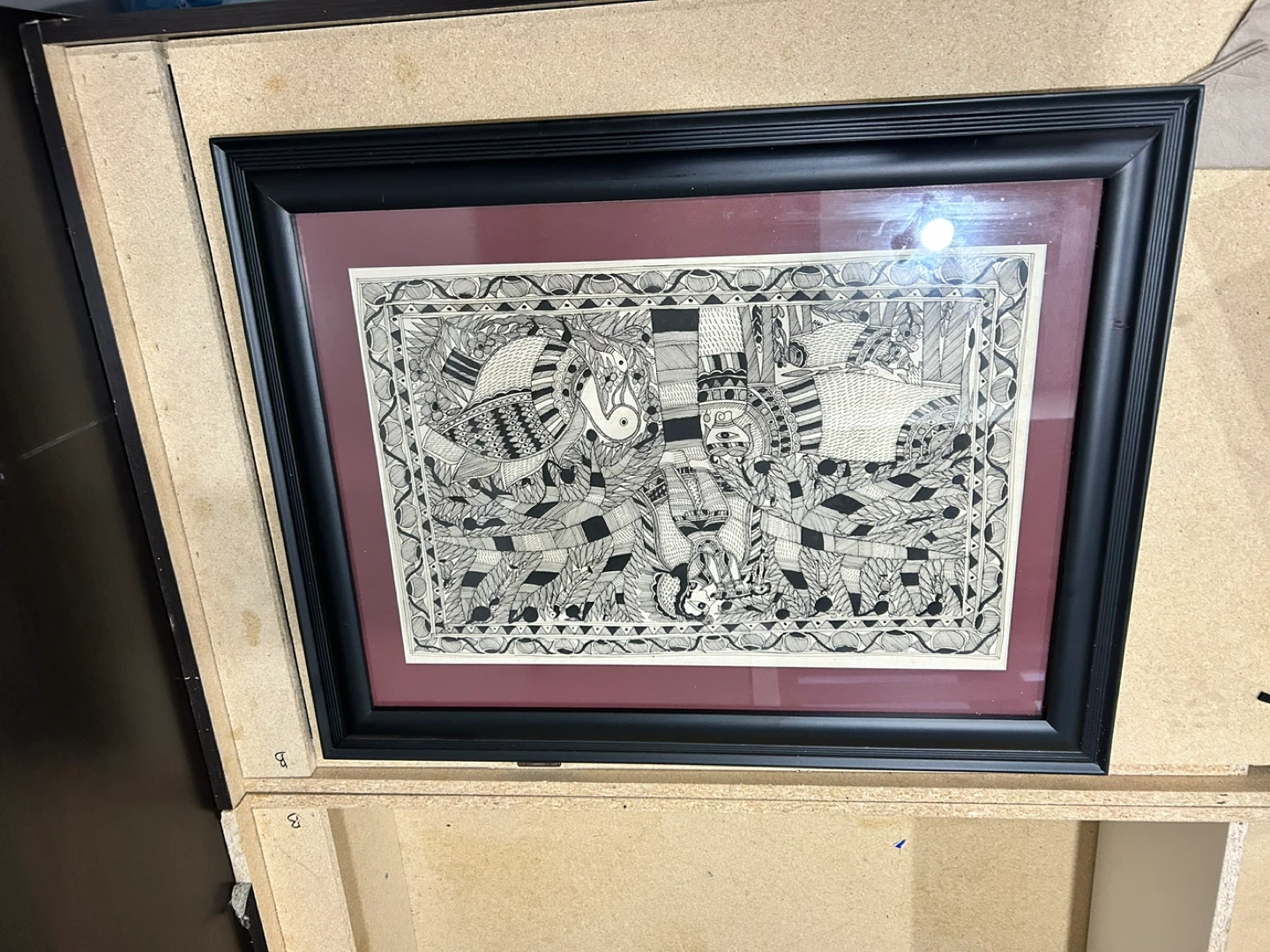 Tribal Hand painted with natural dye Framed Artwork Print