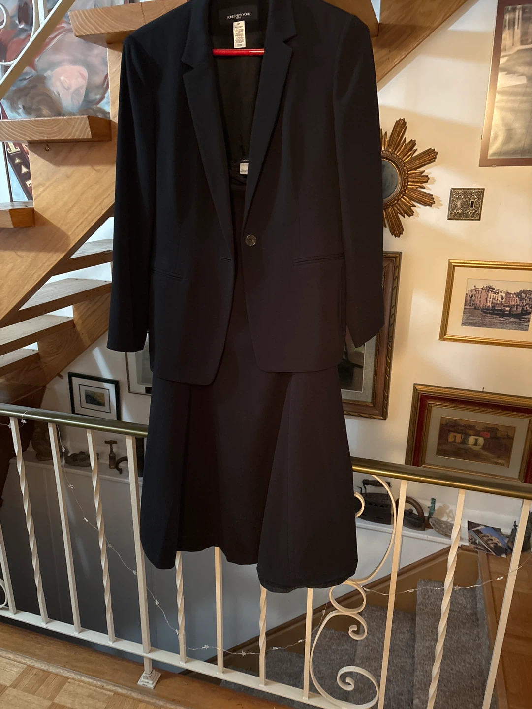 JOHN VARVATOS Black Suit Jacket and Skirt