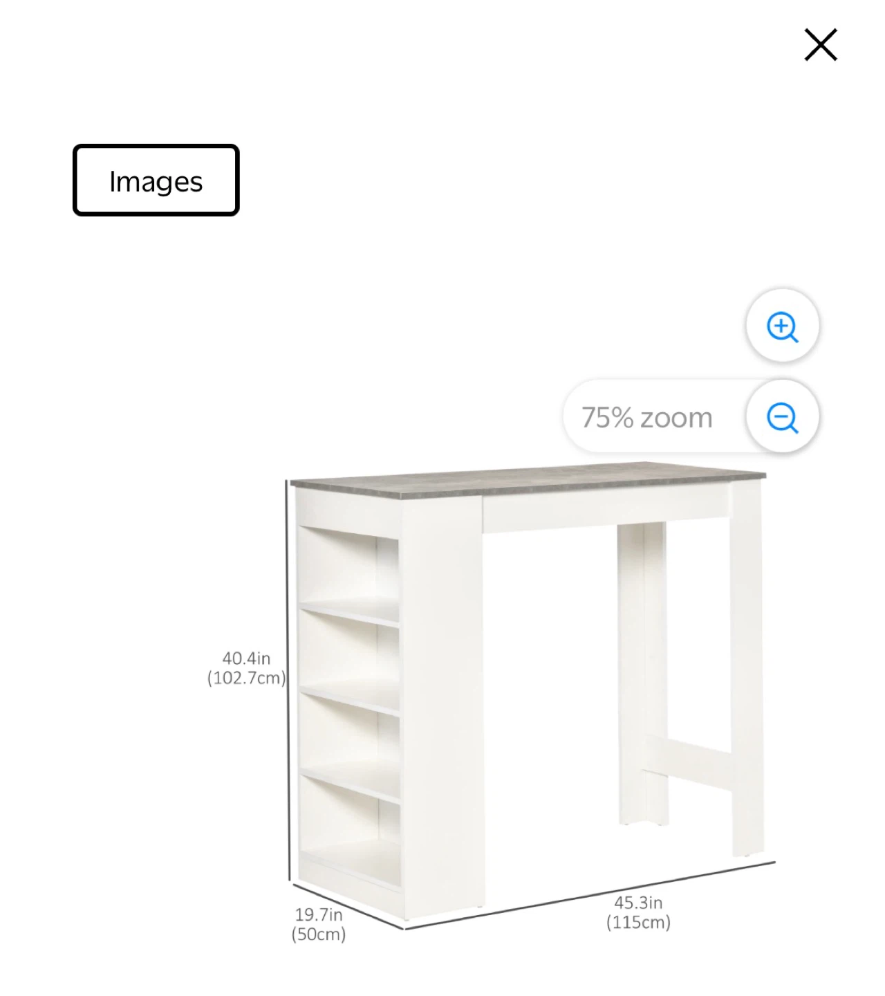 HOMCOM High Top Pub Table with 4 Storage Shelves - photo 2