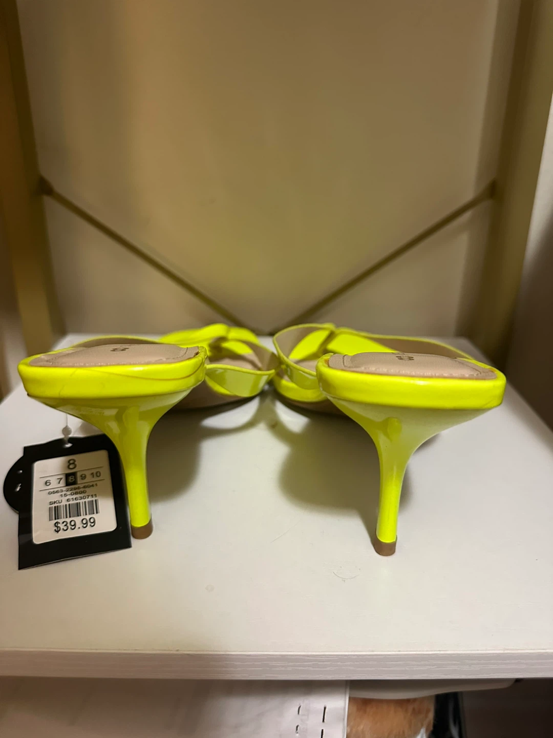 Streetwear Society Women's Neon Yellow Heeled Flip-Flops Size 8 - photo 3