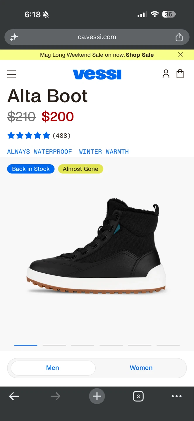 Vessi Alta High Top 2 Boots - Asphalt Black - photo 3