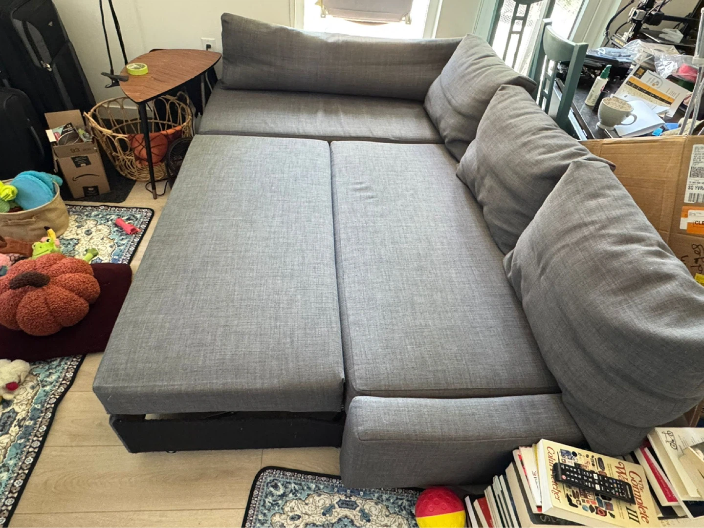 Grey Sectional Sofa with Pull-Out Bed - photo 5