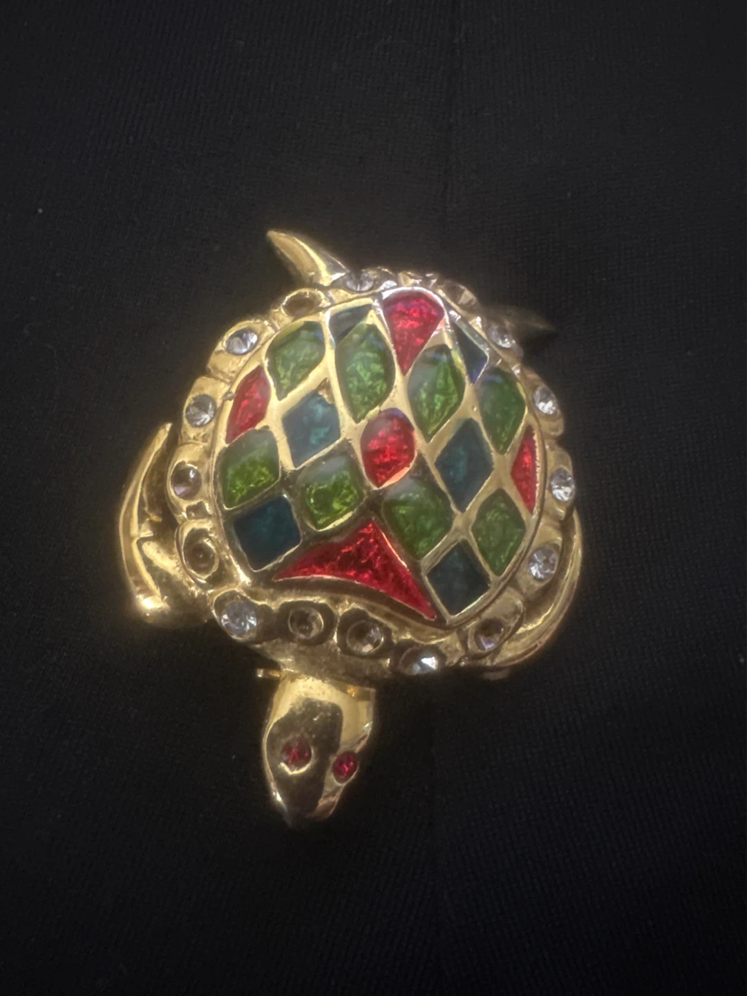 Gold-tone Enamel and Crystal Brooches (Set of 4)