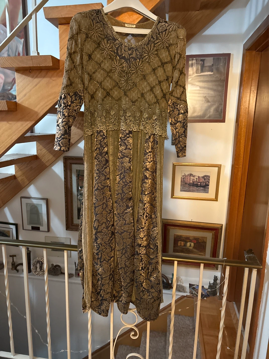 Italian made Boho Floral Maxi Dress