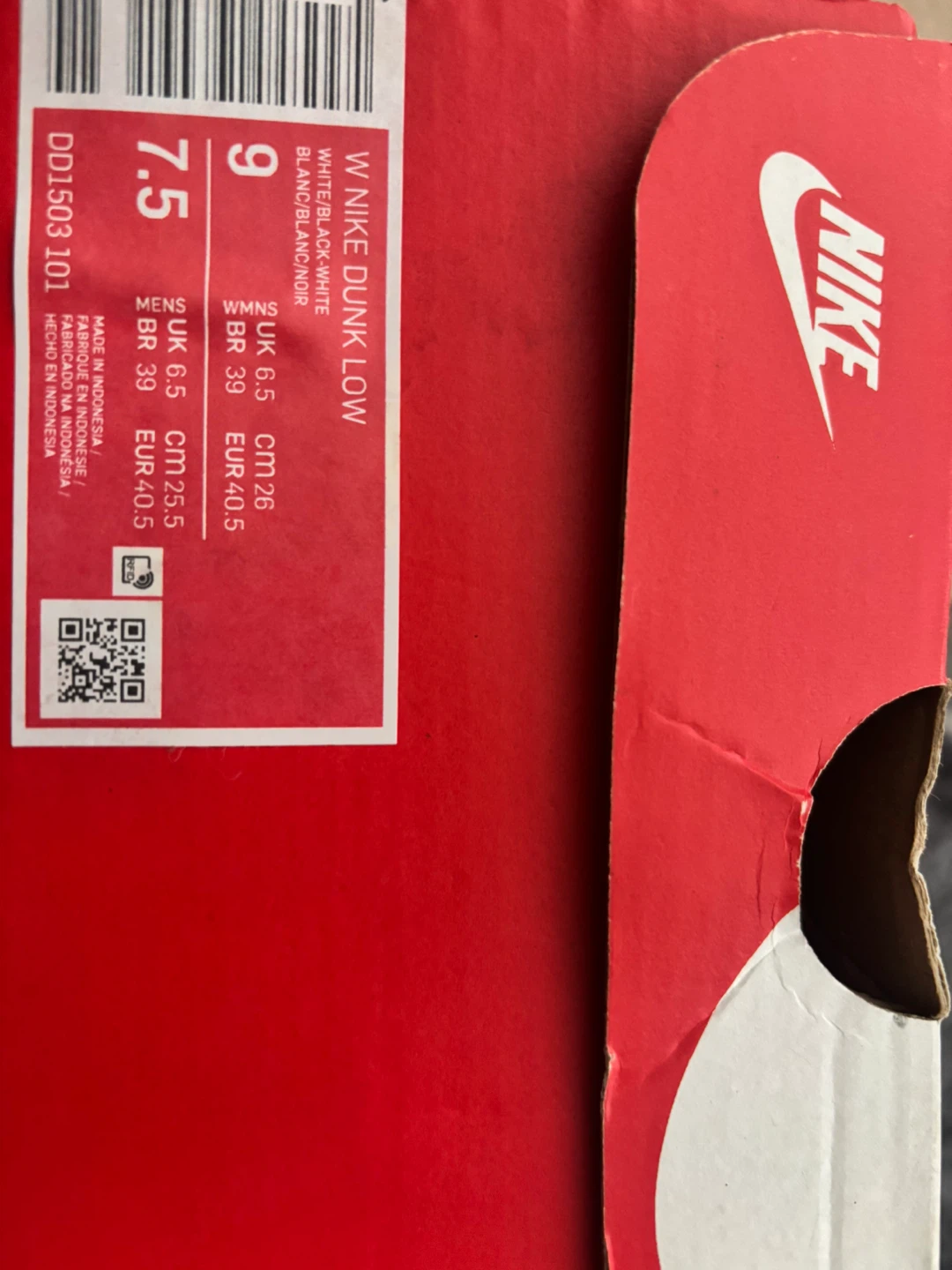 Nike Dunk Low White/Black Sneakers - photo 5