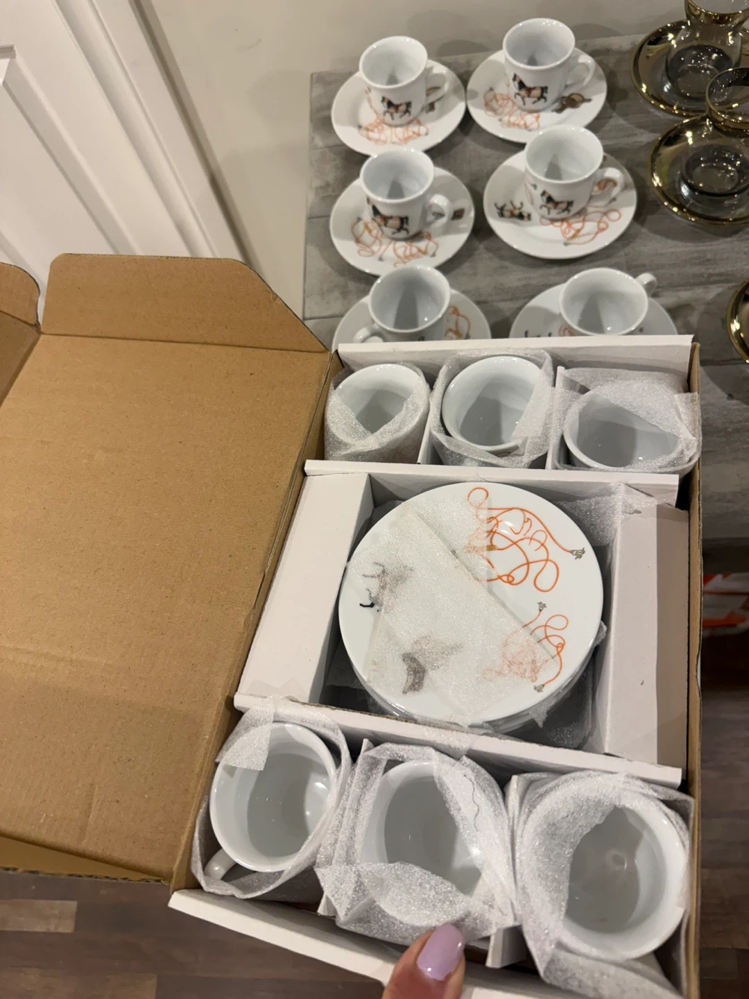 Set of 6 Espresso Cups and Saucers - photo 4