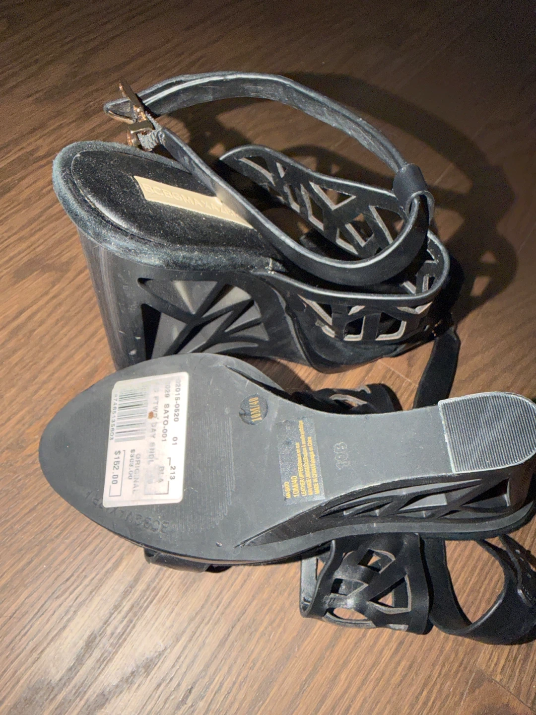BCBGMaxazria Black Strappy Wedge Heels - photo 3