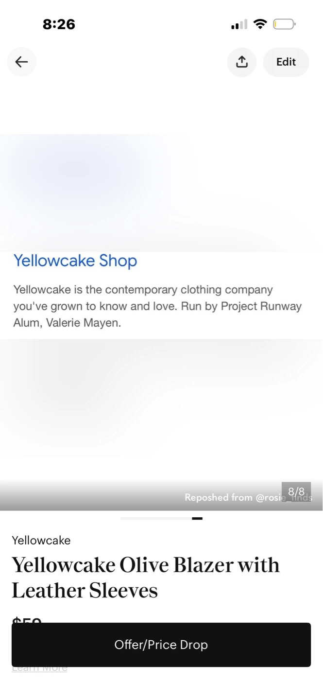 Yellowcake Olive Blazer with Leather Sleeves - photo 5