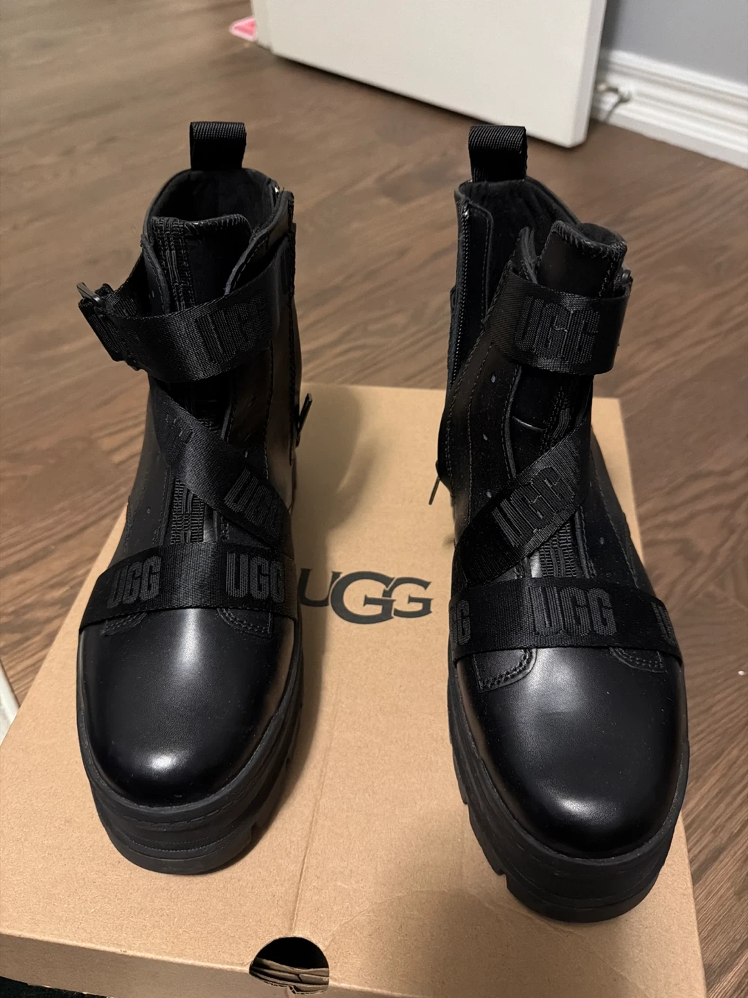 UGG Black Leather Platform Boots - photo 2