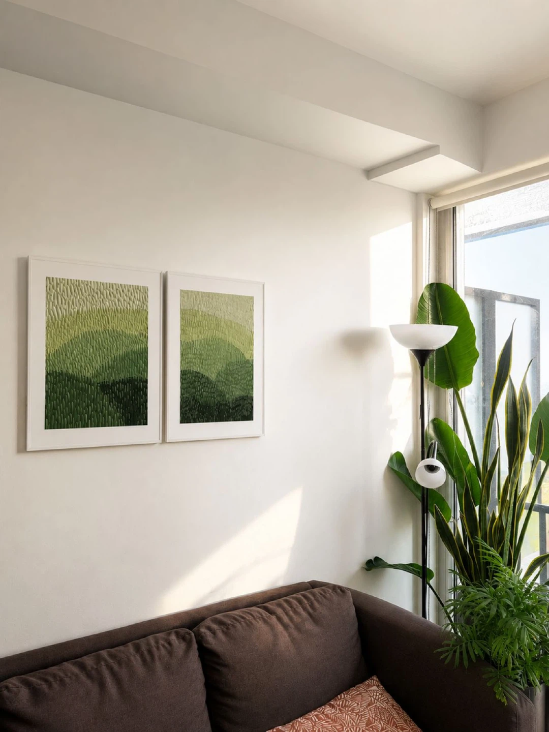 Modern Green Abstract Canvas Wall Art Set