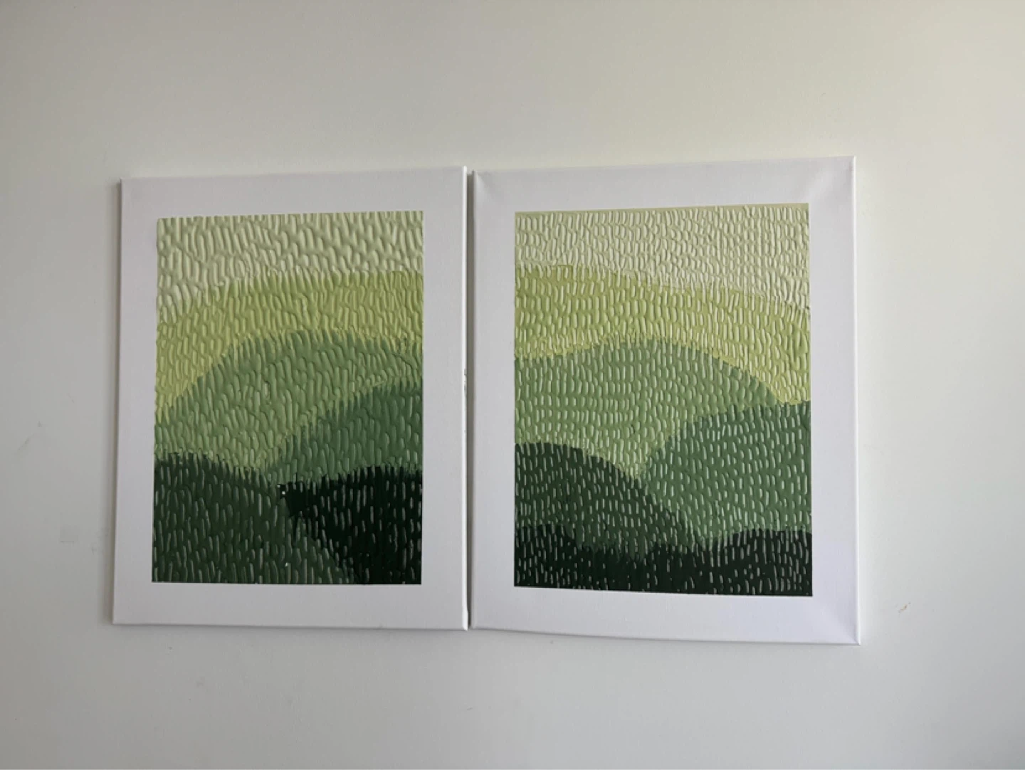 Modern Green Abstract Canvas Wall Art Set - photo 2