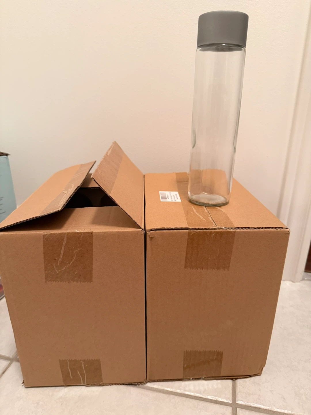 Set of 11 Glass Bottles with Caps