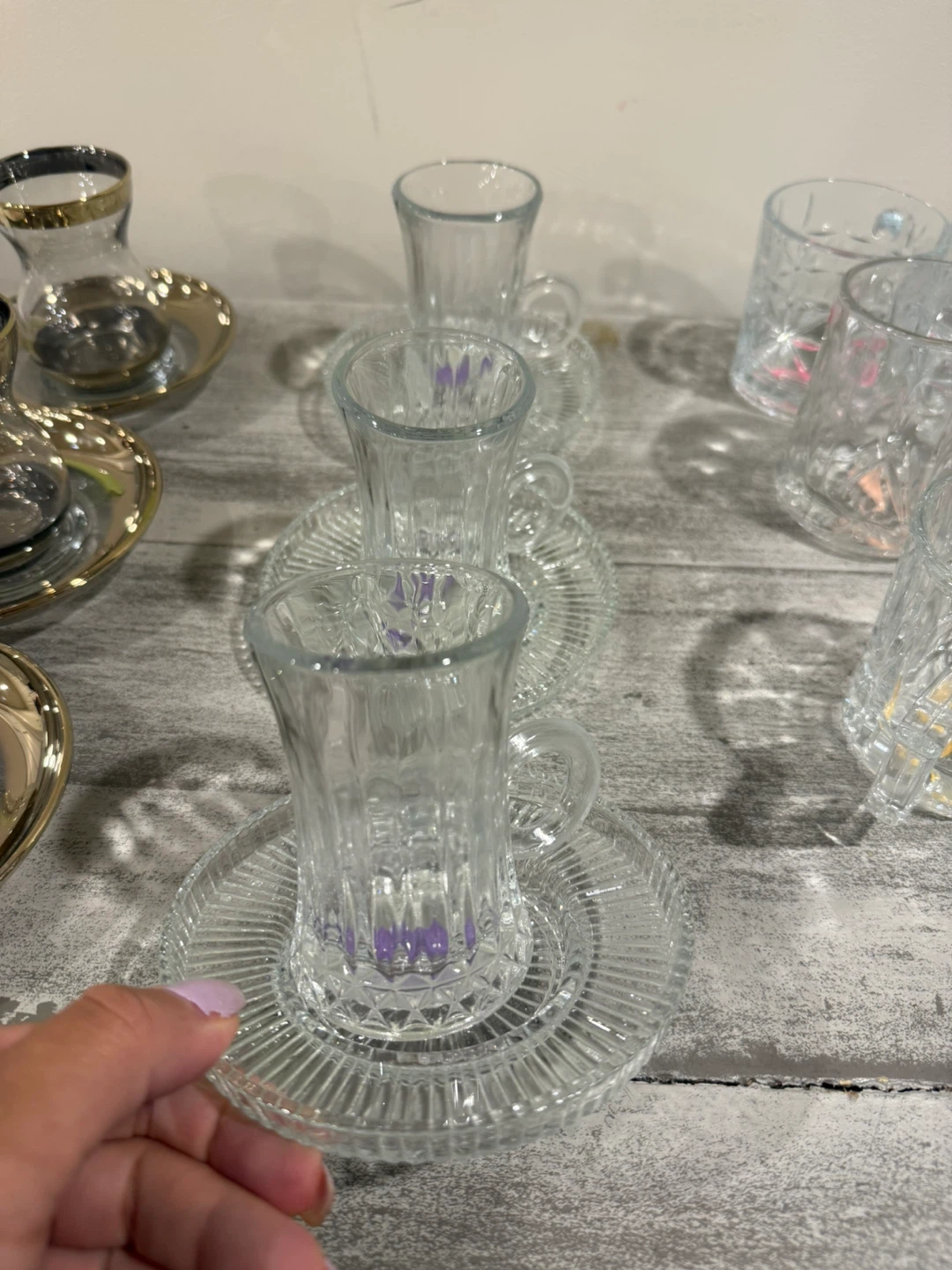 Set of 6 teacups and saucers