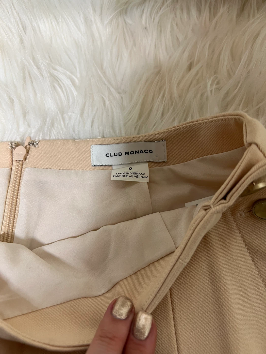 Club Monaco Beige Pleated Skirt Size 0 - photo 2