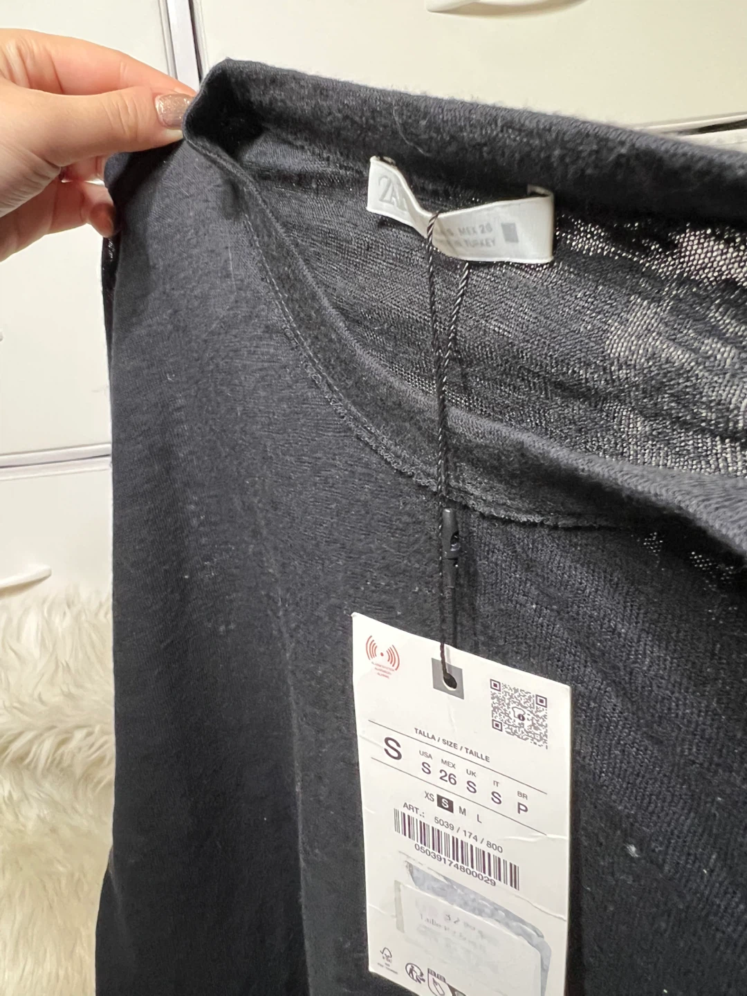 Black Zara Long Sleeve T-Shirt - Size S - photo 4