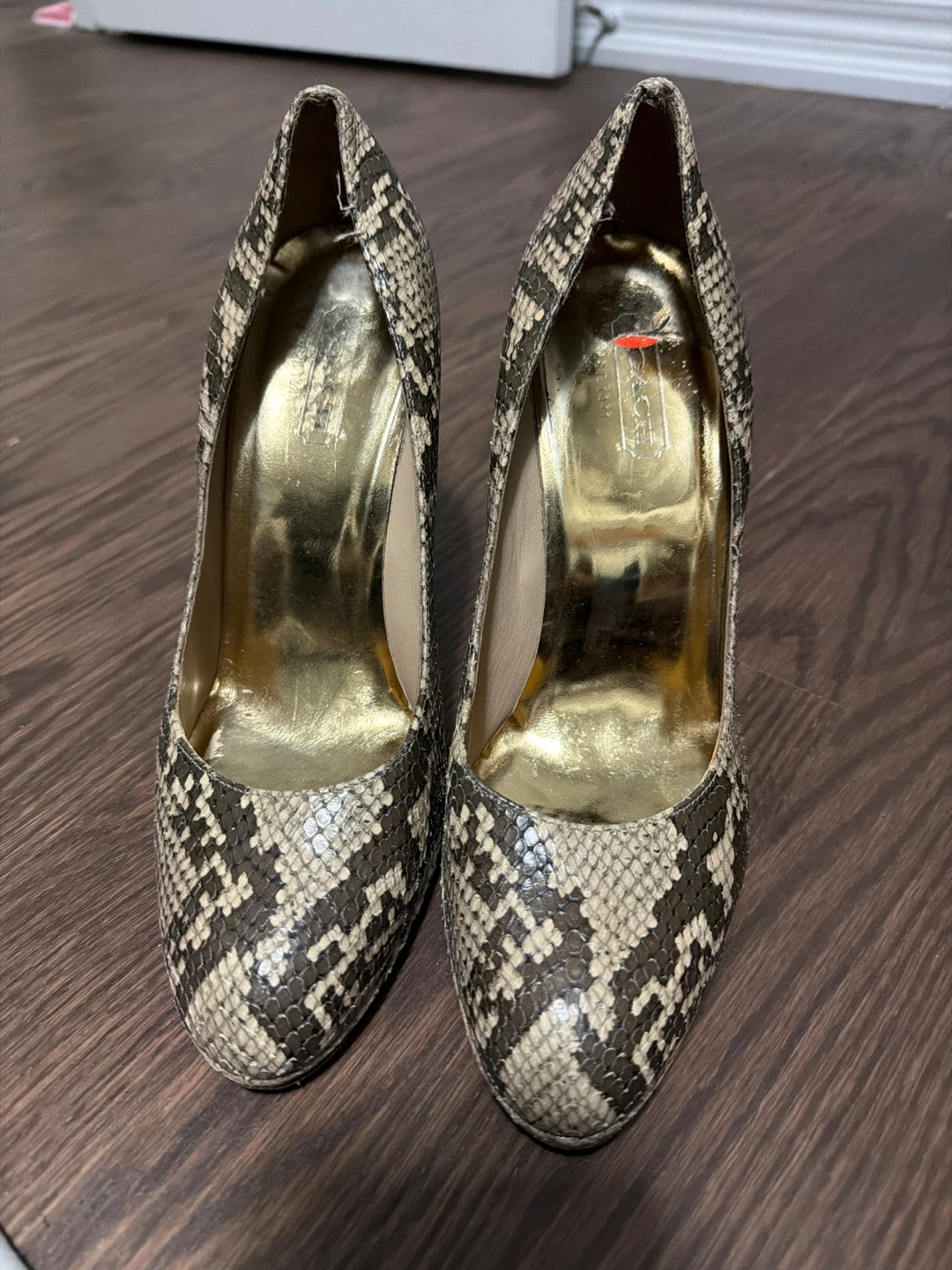 Coach Snake Print Heels