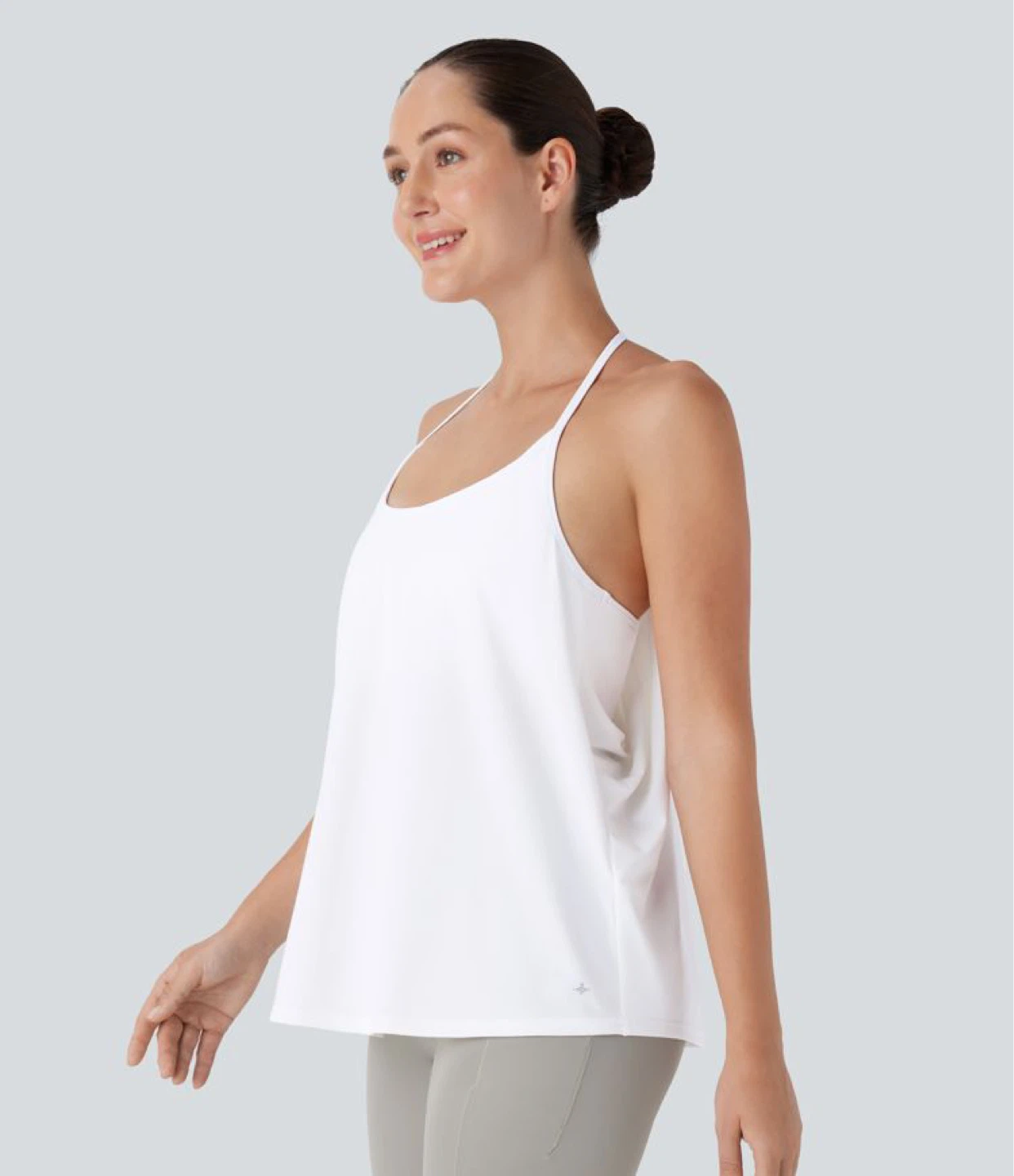 Halara White Halter Tank Top NWT large