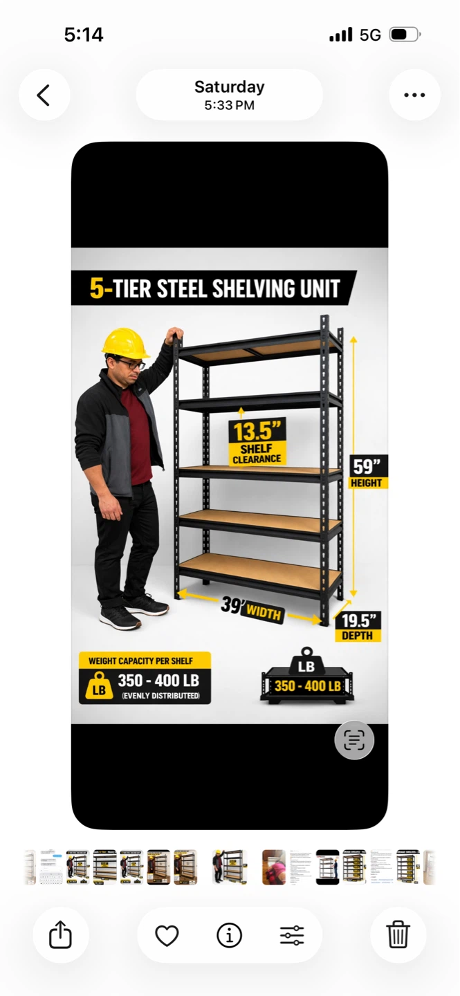 5-Tier Steel Shelving Unit