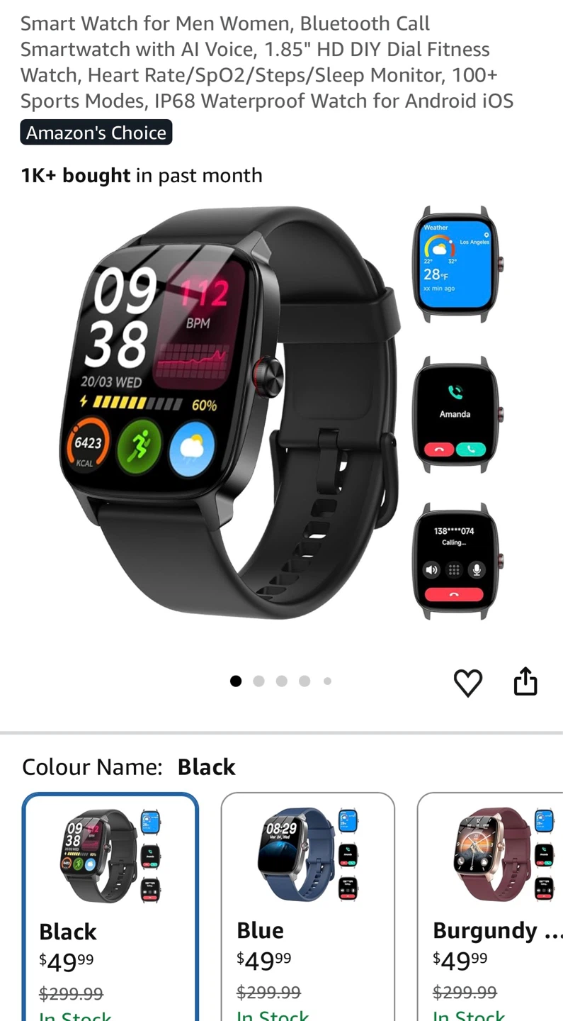 New - Smart Watch - Black