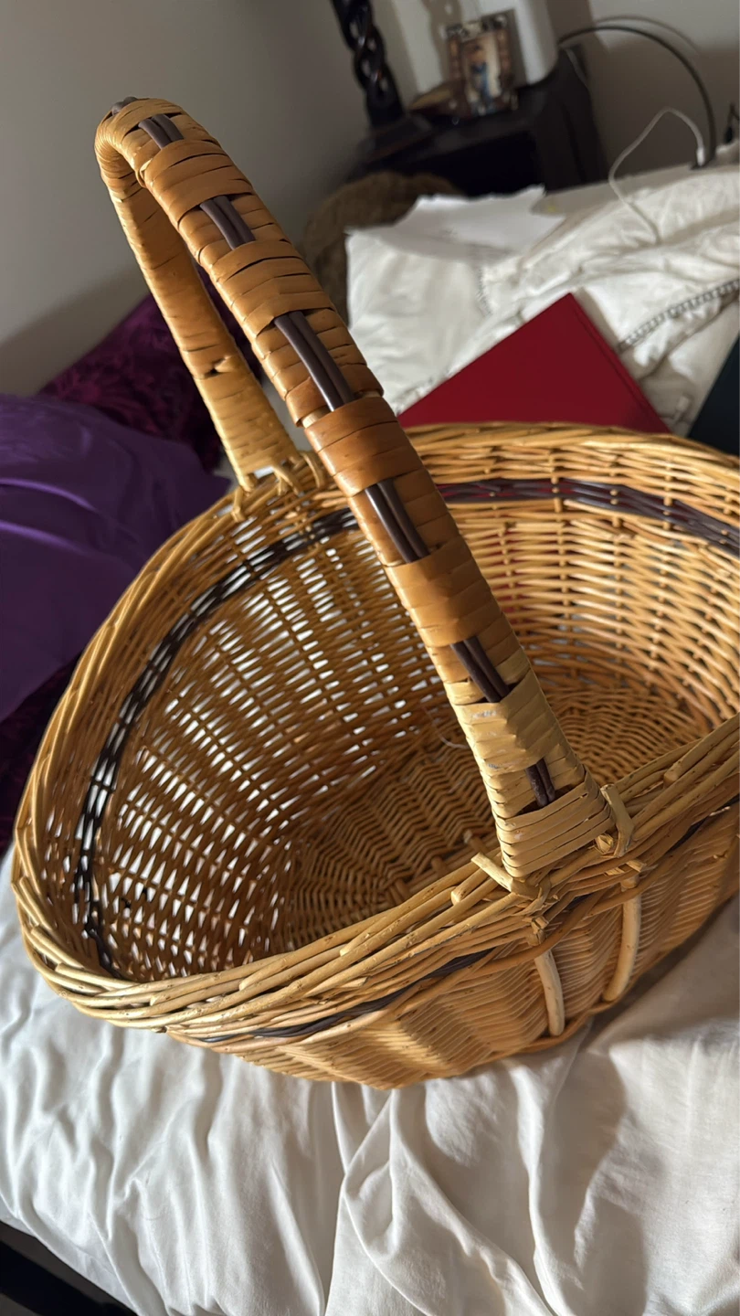Wicker Picnic Basket with Handle