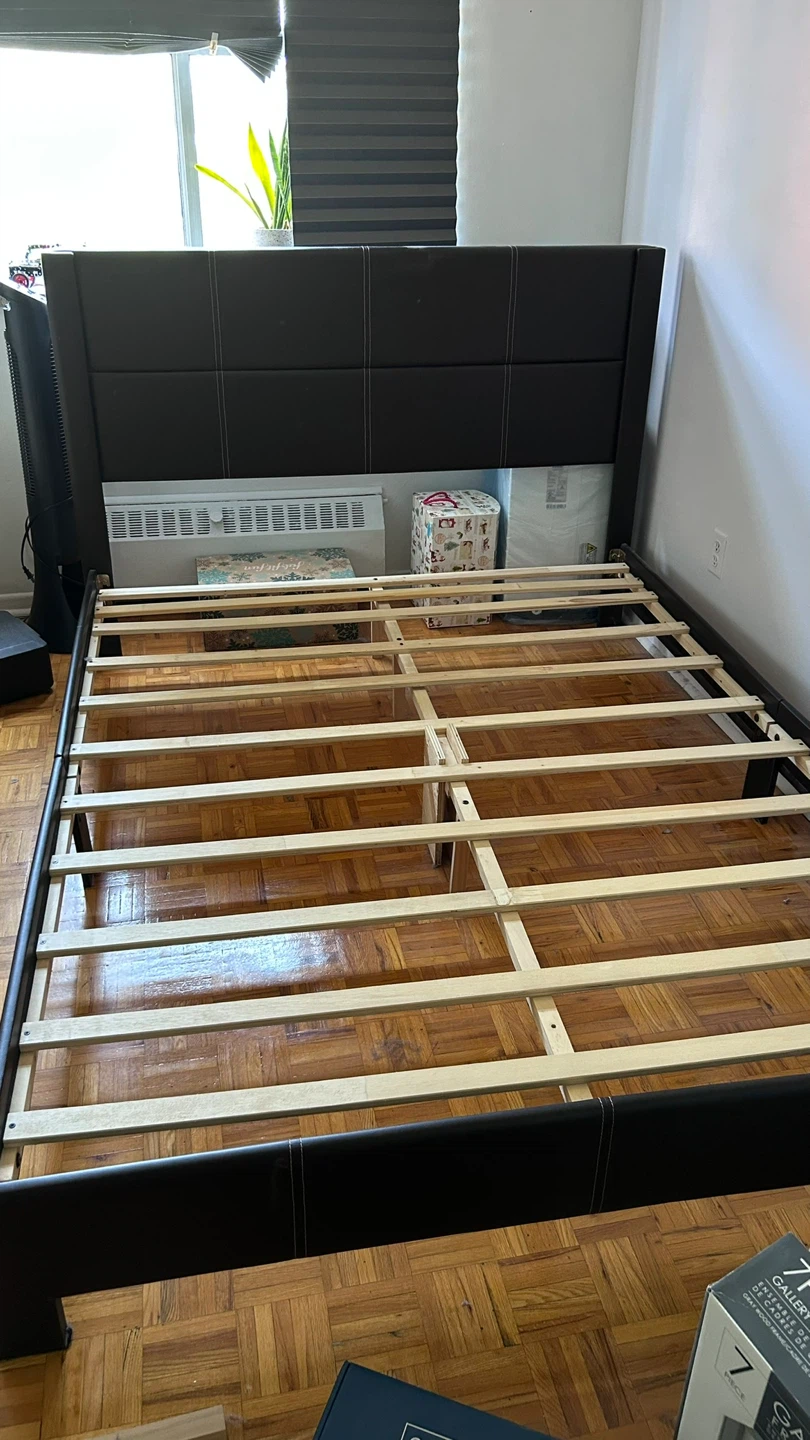 Brown Faux Leather Bed Frame