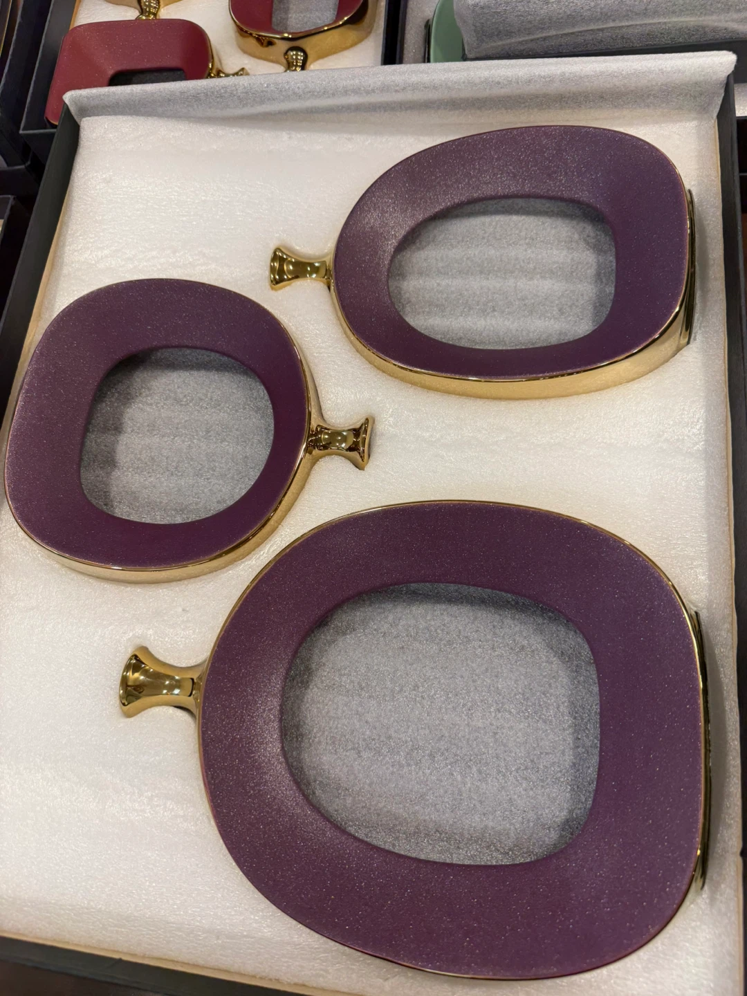 3 pieces of Ceramic Vase - Purple and Gold - photo 4
