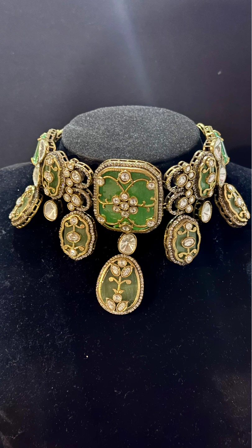 Mint green choker set by sabyasachi - photo 2