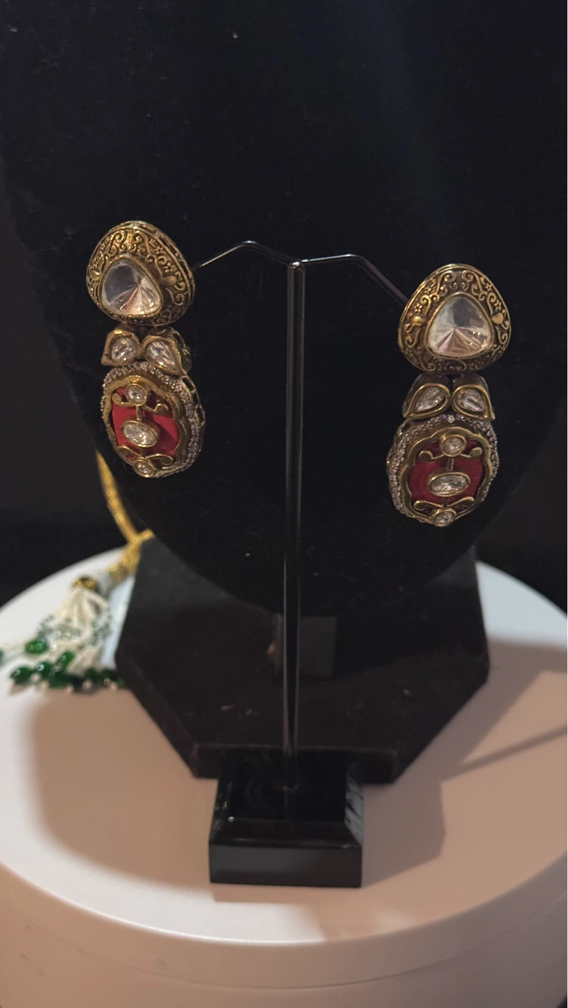 Red Choker Necklace set inspired by sabyasachi - photo 4