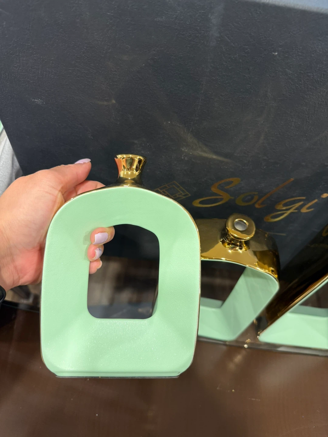 Set of 3 light green ceramic decorative vases - photo 4
