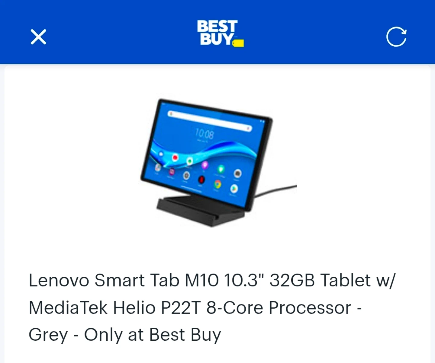 Lenovo Smart Tab M10 10.3" 32GB Tablet
