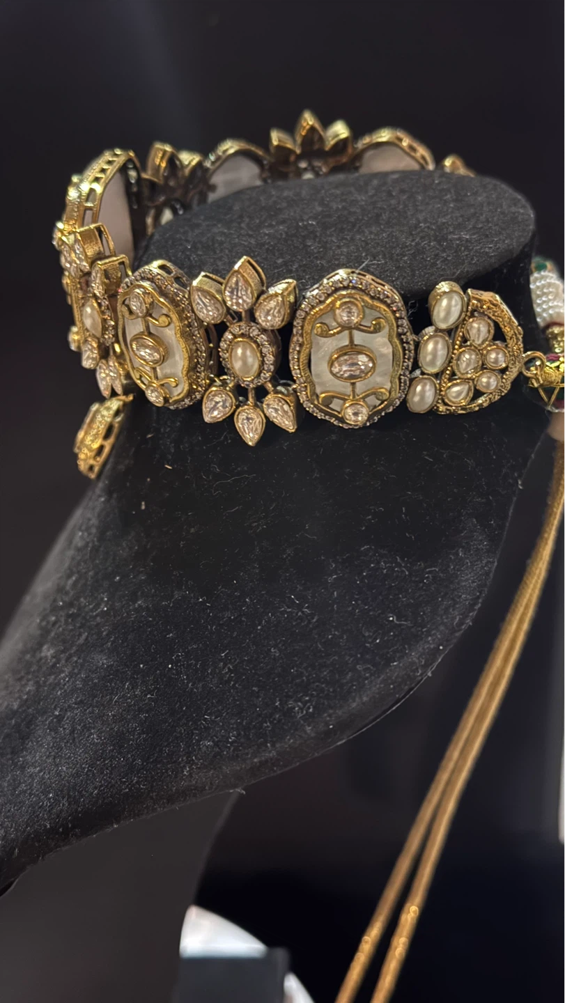 White Choker Necklace set inspired by sabyasachi - photo 3