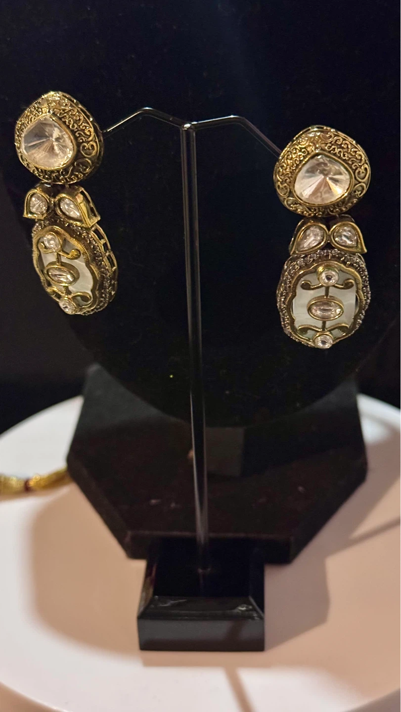 White Choker Necklace set inspired by sabyasachi - photo 4