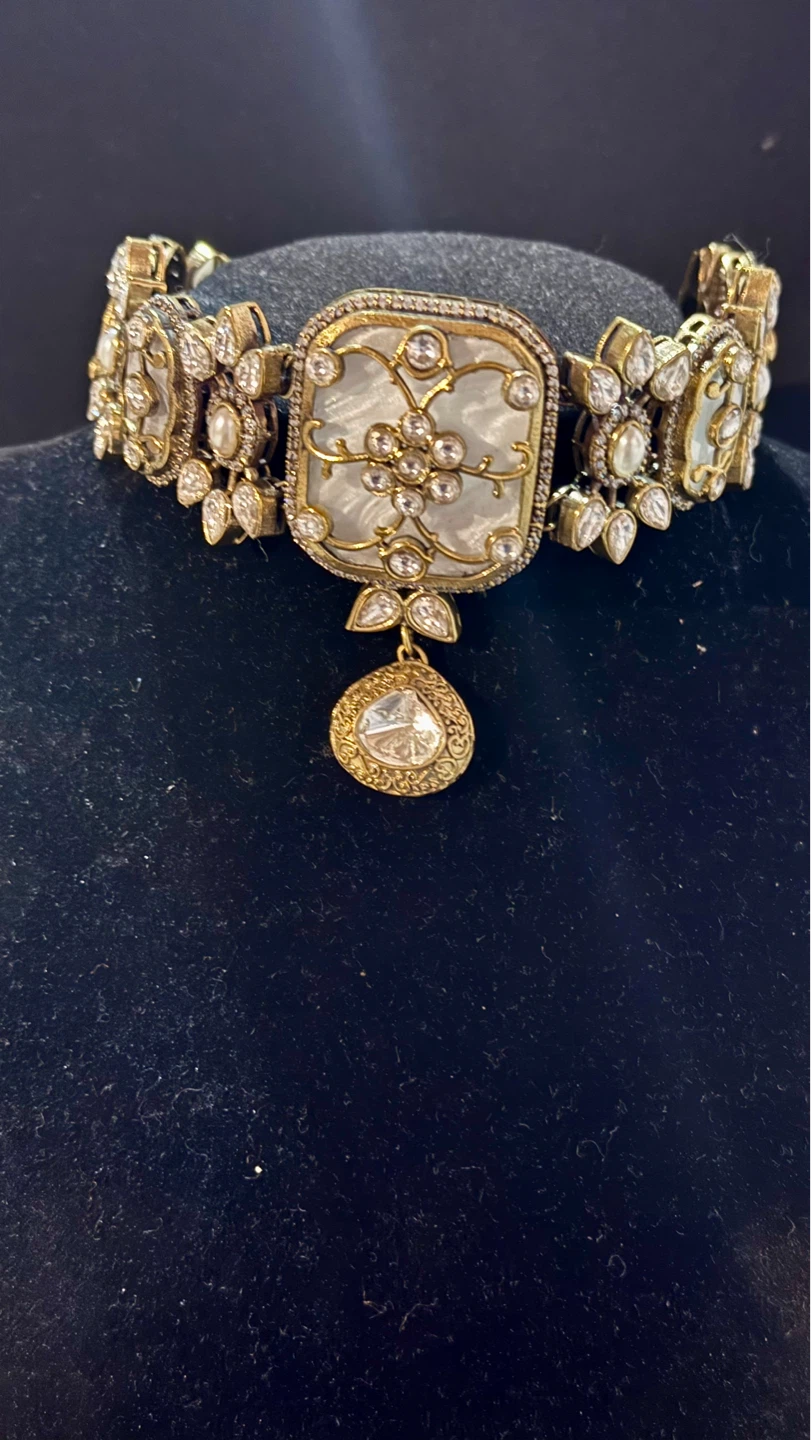 White Choker Necklace set inspired by sabyasachi - photo 2