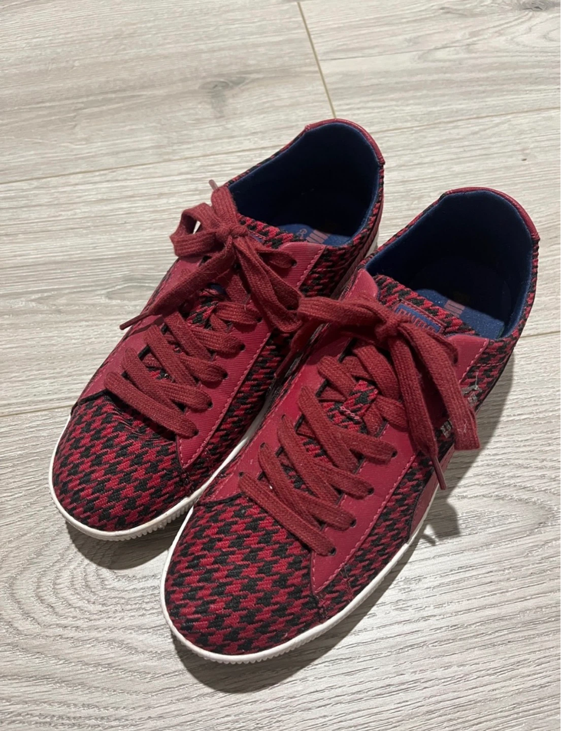 Puma Red Houndstooth Sneakers