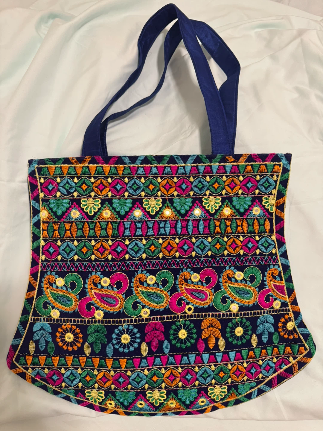 Brand New Hand Embroidered Tote Bag with Mirror work