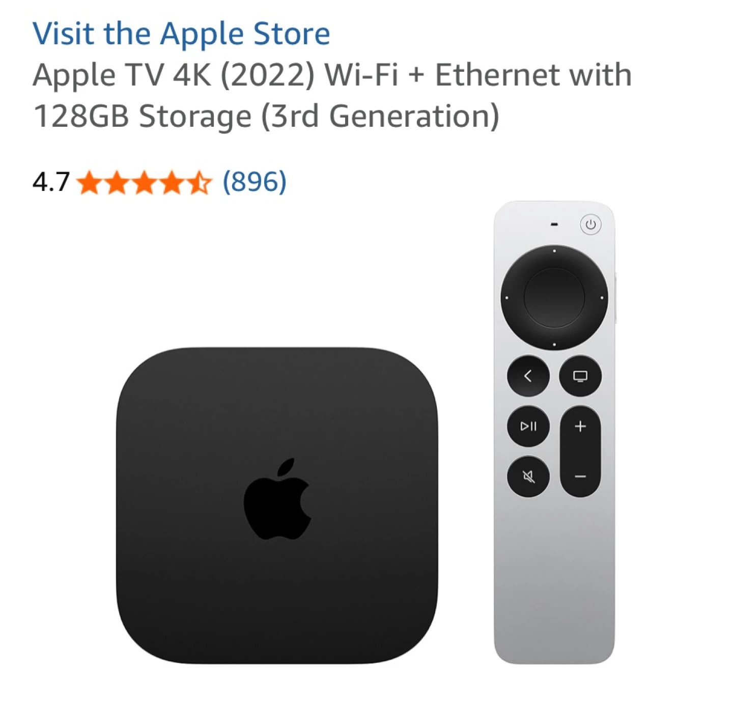 Apple TV 4K (2022) Wi-Fi + Ethernet 128GB Storage - photo 4