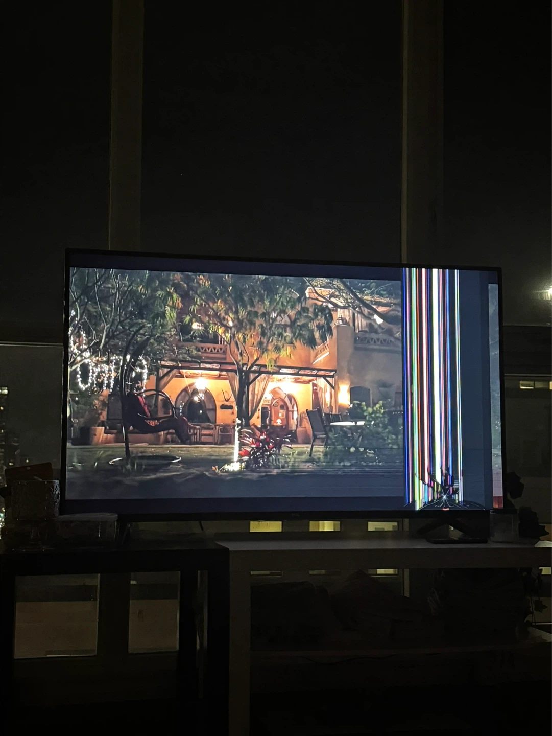TCL Television with cracked screen