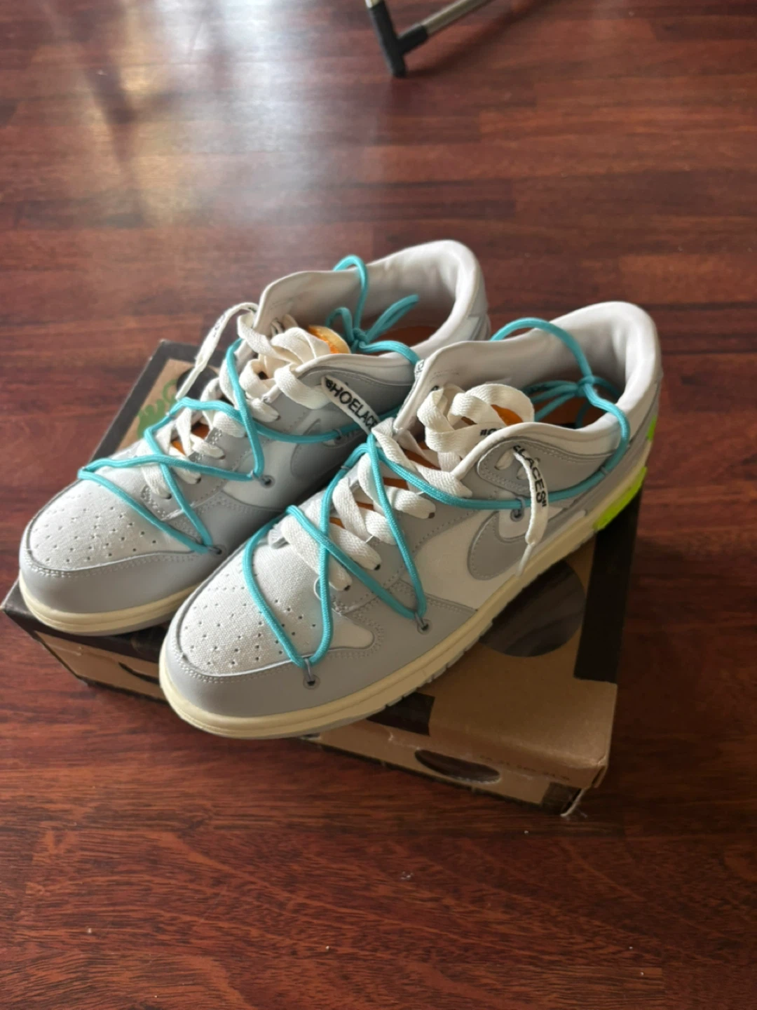 Nike Dunk Low Off-White "Lot 15" Grey/Water Jade - photo 2