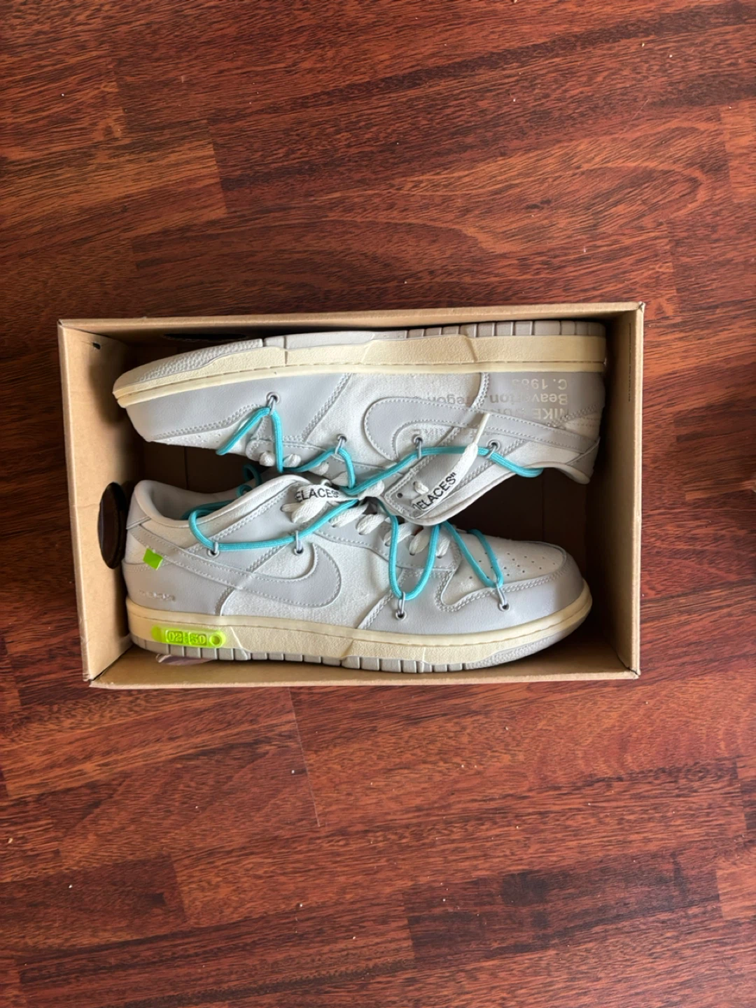 Nike Dunk Low Off-White "Lot 15" Grey/Water Jade - photo 3