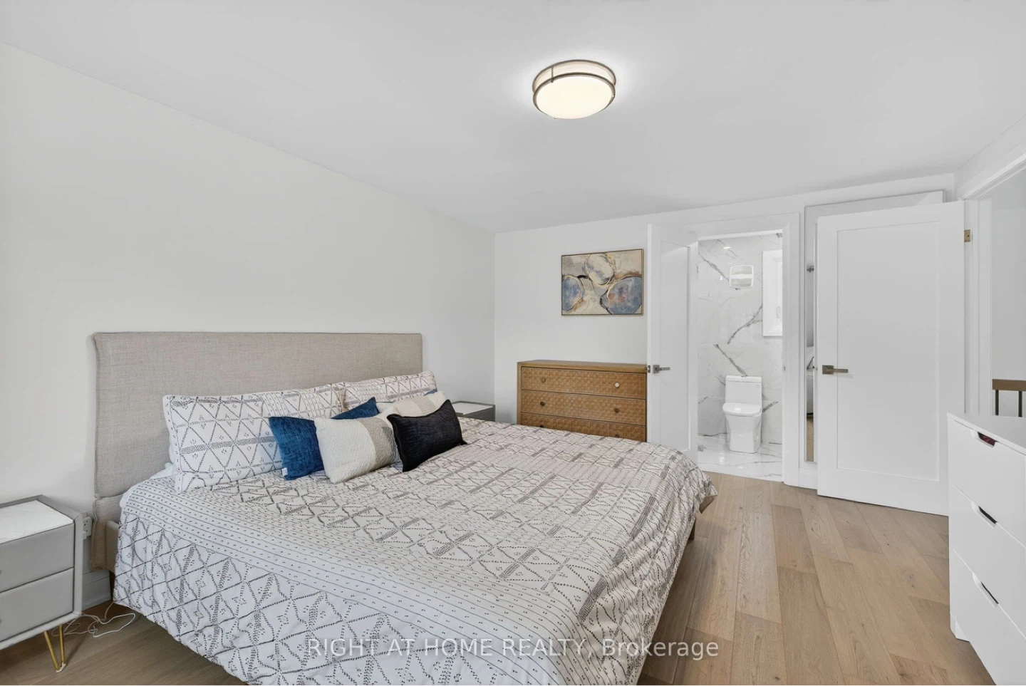 Upholstered king Bed Frame with Headboard