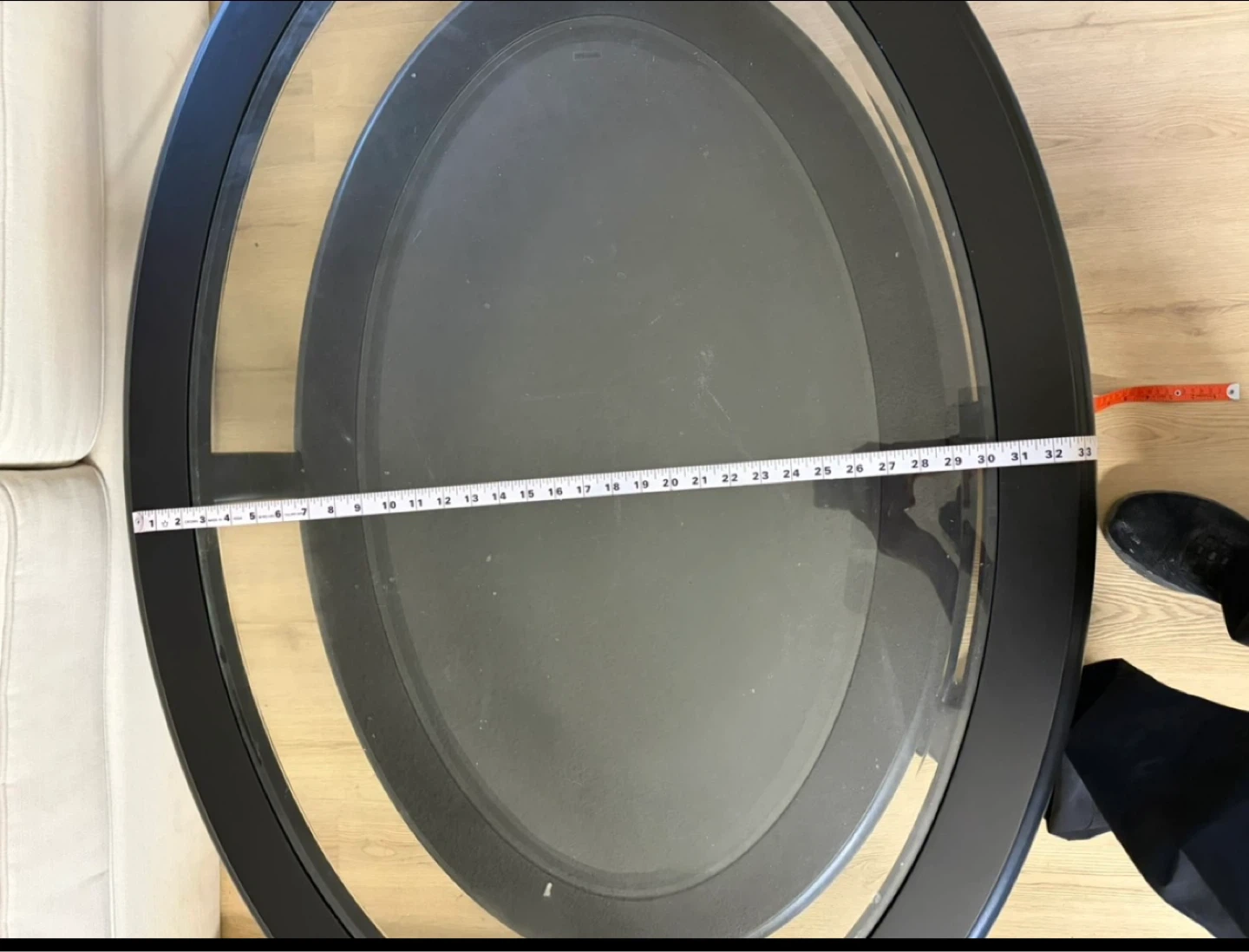 Dark Oval Coffee Table with Glass Top( Brand new condition) - photo 2
