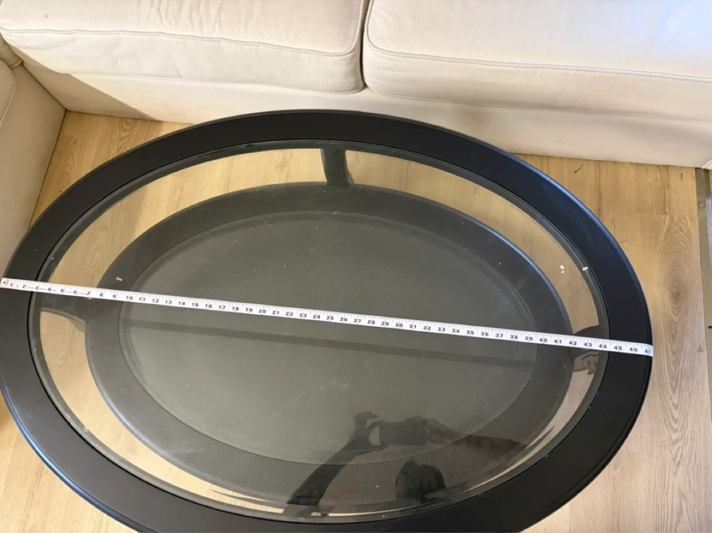 Dark Oval Coffee Table with Glass Top( Brand new condition) - photo 5