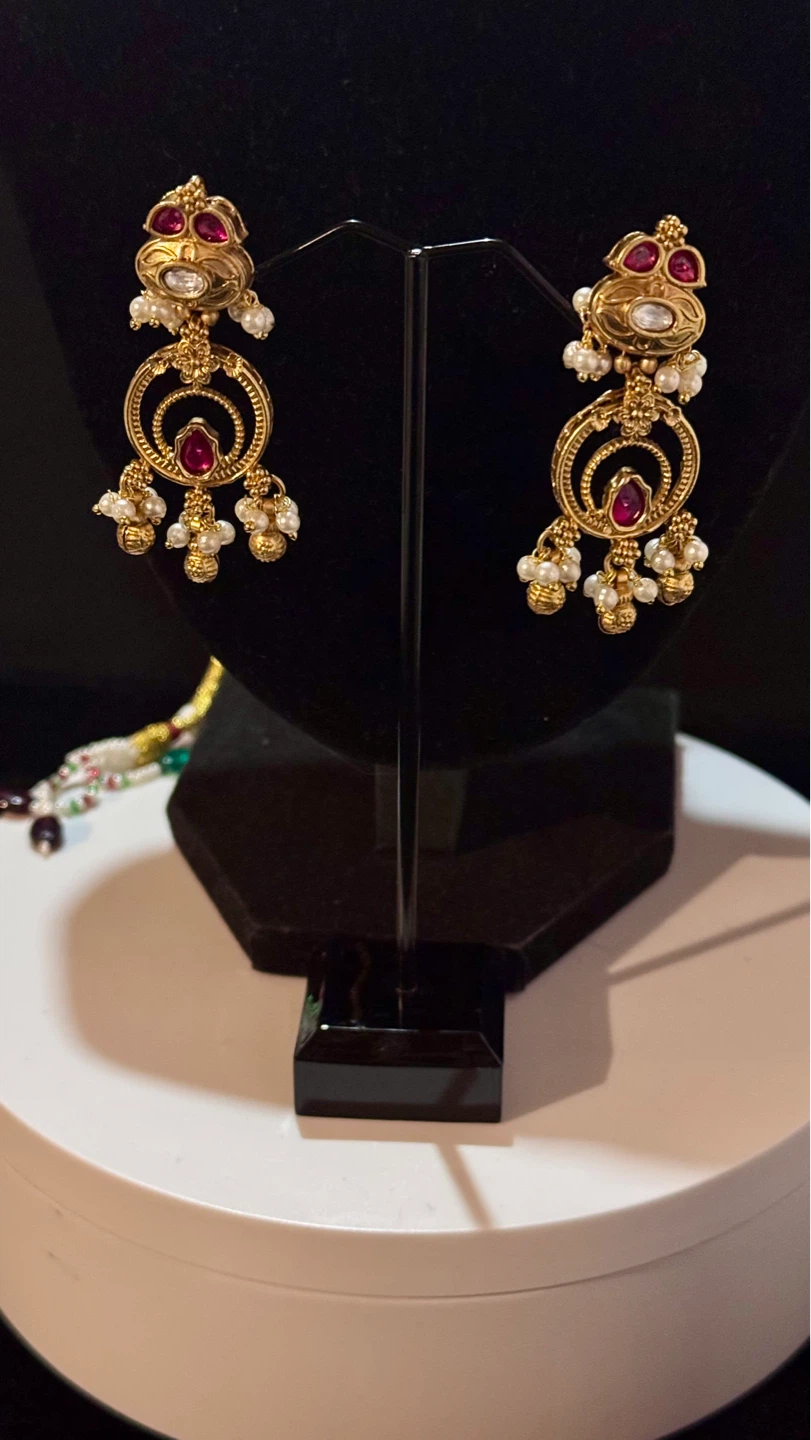 Maroon antique choker set - photo 3